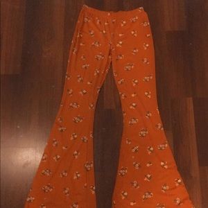 Floral Print Flare Leg Pants